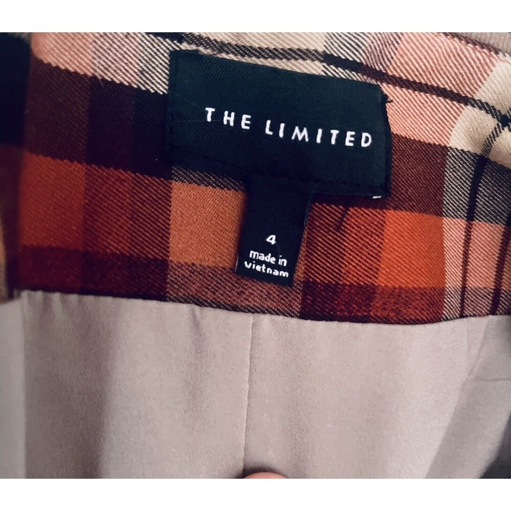 The Limited Y2K Pencil Skirt Plaid Women's Size 4 Orange - Picture 7 of 7